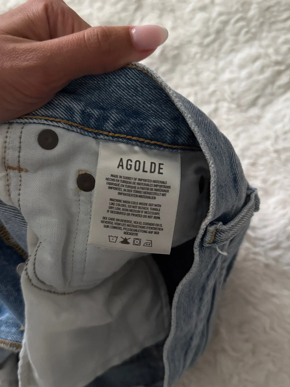Agolde Parker long Distressed Denim Cutoff Shorts
